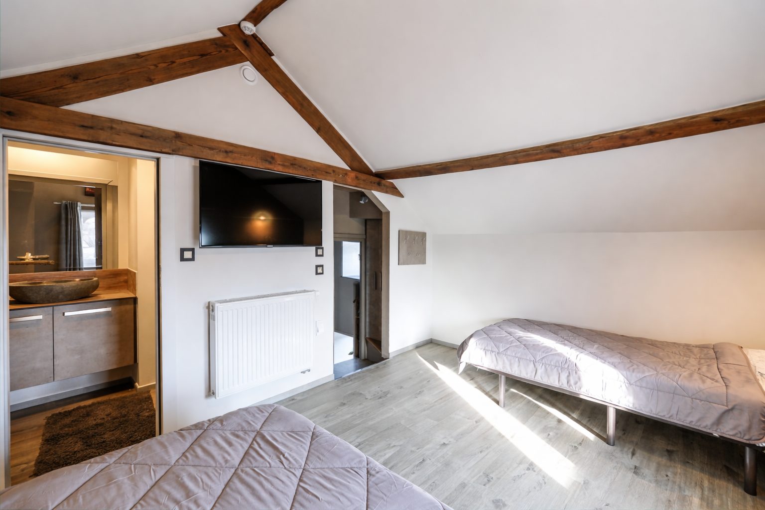 Chambre taupe avec salle de bain privative